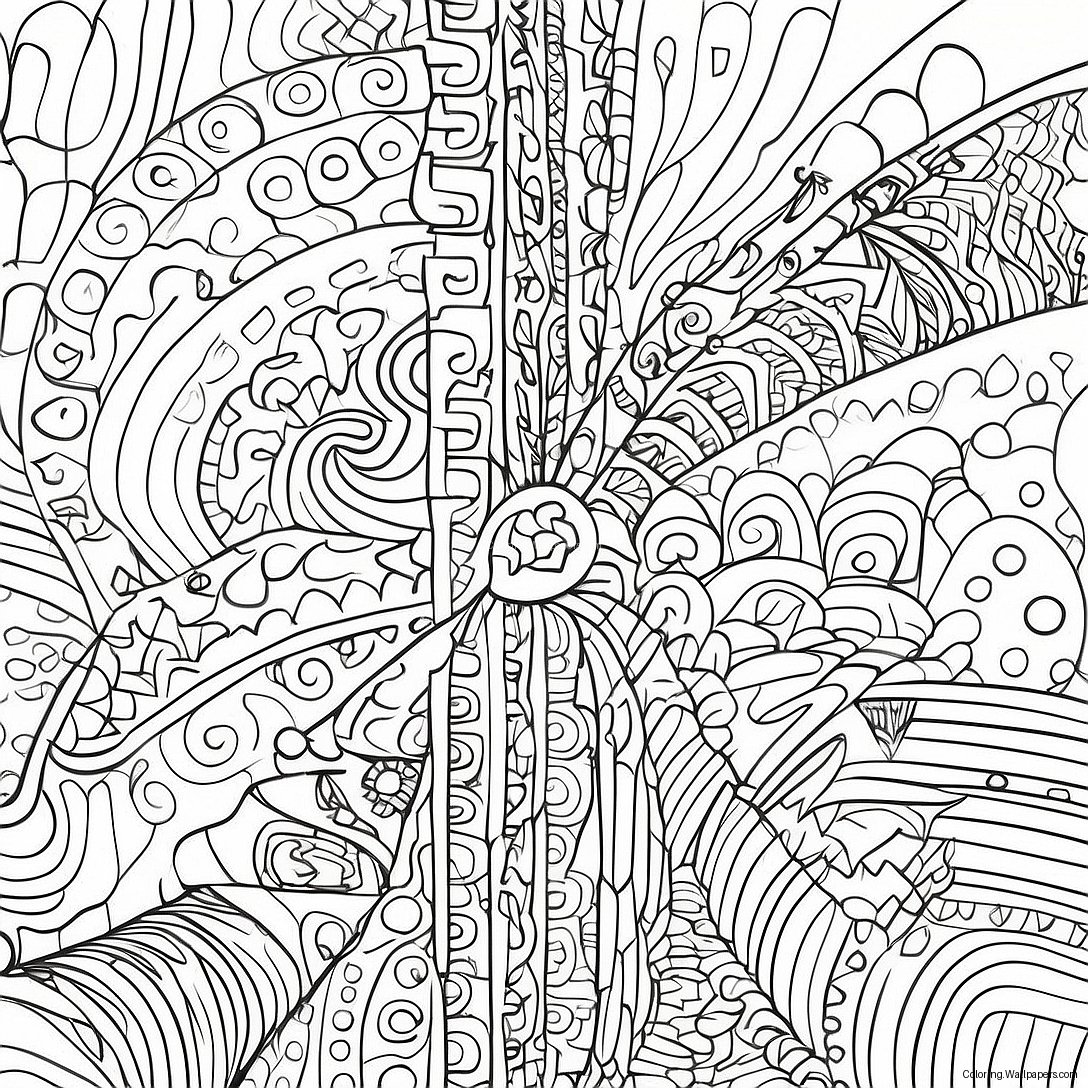 Colorful Glitch Patterns Coloring Page 43593