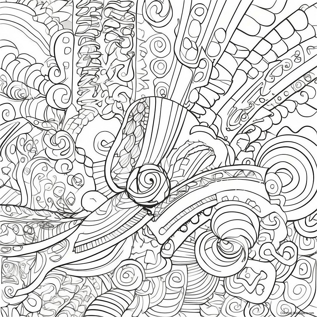 Colorful Glitch Patterns Coloring Page 43595