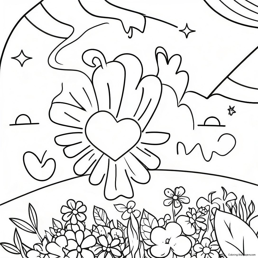 Colorful God Loves You Coloring Page 33278