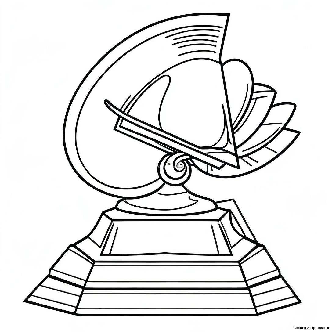 Colorful Grammy Trophy Coloring Page 50739