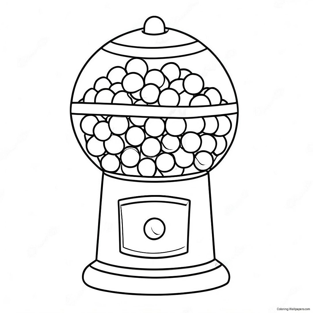 Colorful Gumball Machine Coloring Page 14255