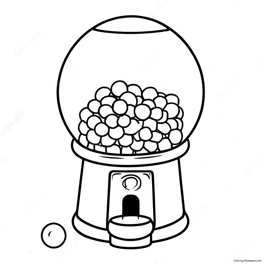 Colorful Gumball Machine Coloring Page 14256