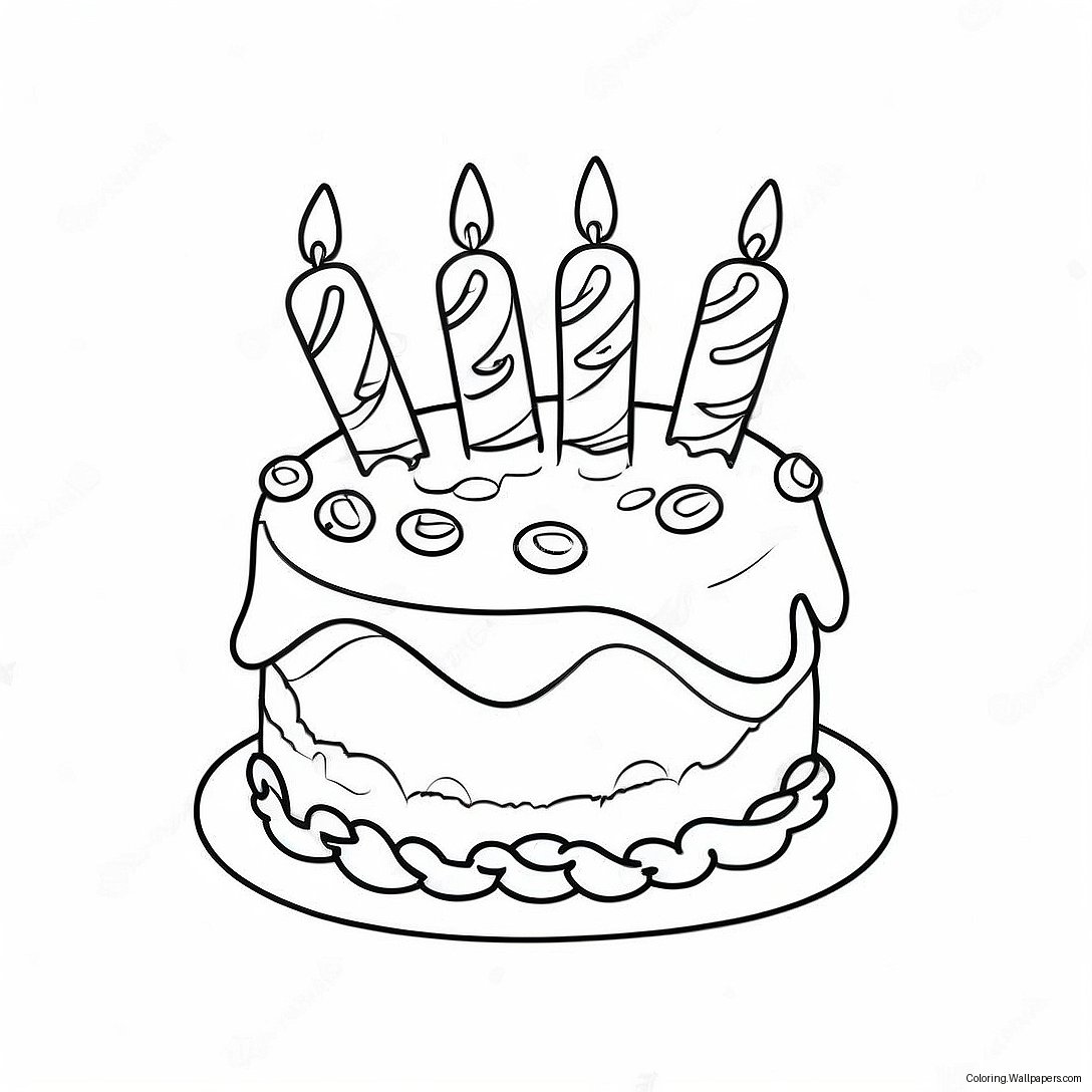 Colorful Happy 11th Birthday Cake Coloring Page 53615