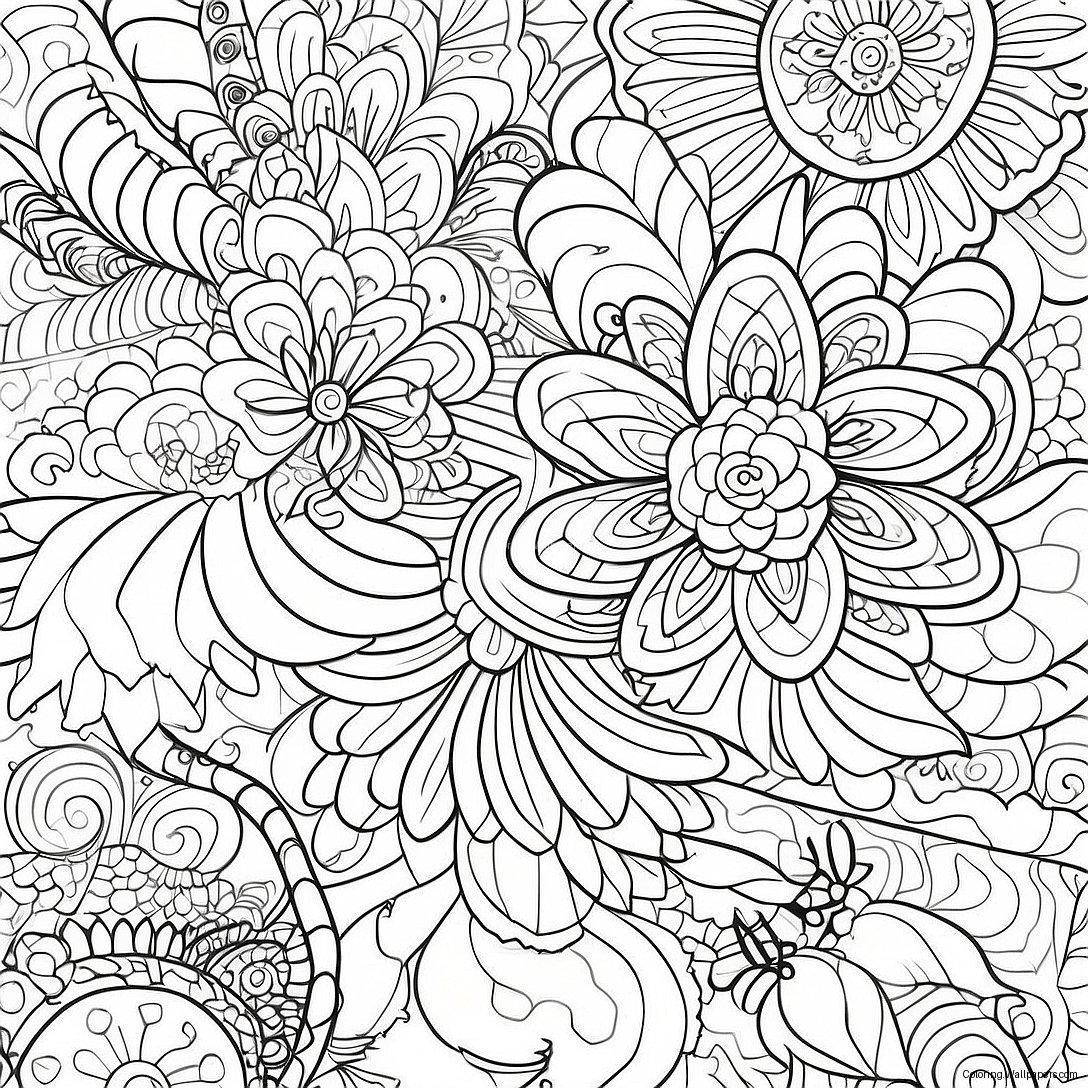 Colorful Hivewing Patterns Coloring Page 33979