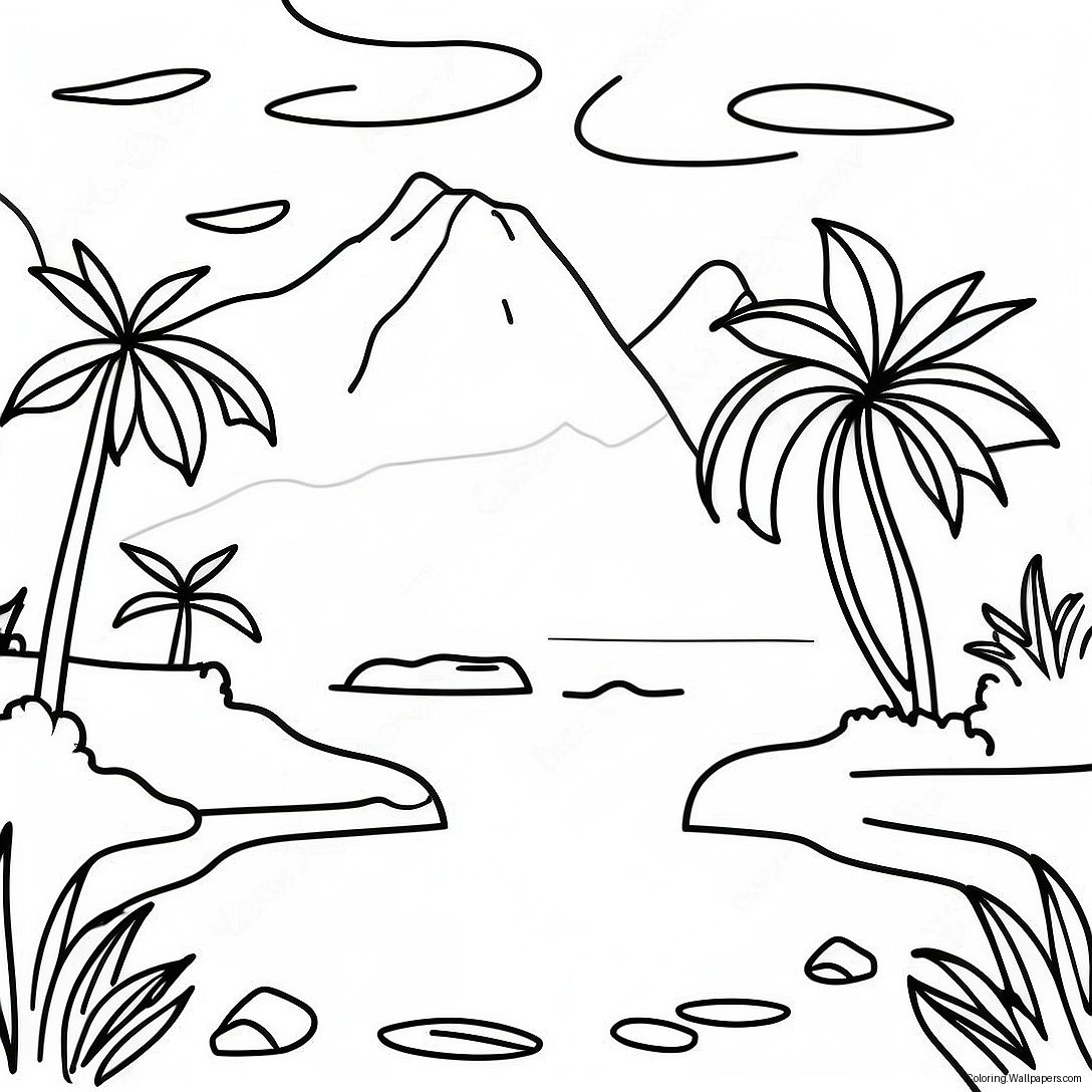 Colorful Honduras Landscape Coloring Page 35263