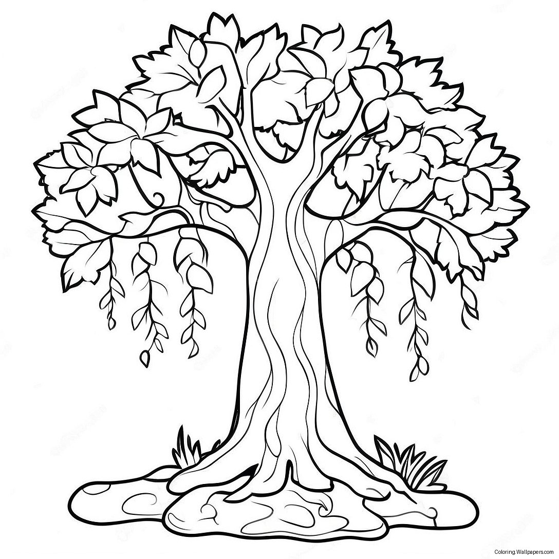 Colorful Honesty Tree Coloring Page 41323