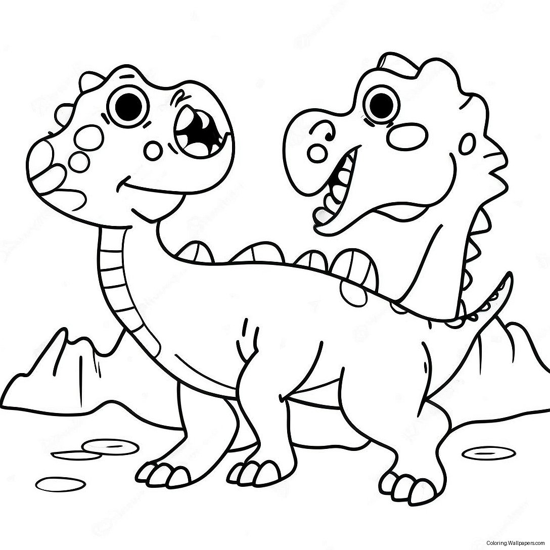 Colorful Hybrid Dinosaur Battle Coloring Page 41041