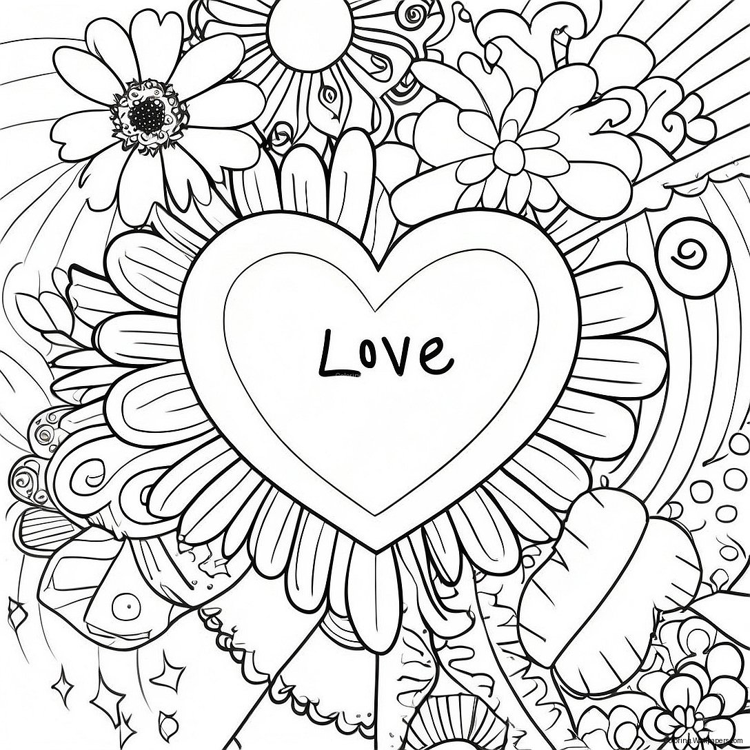 Colorful I Love Coloring Pages 55011