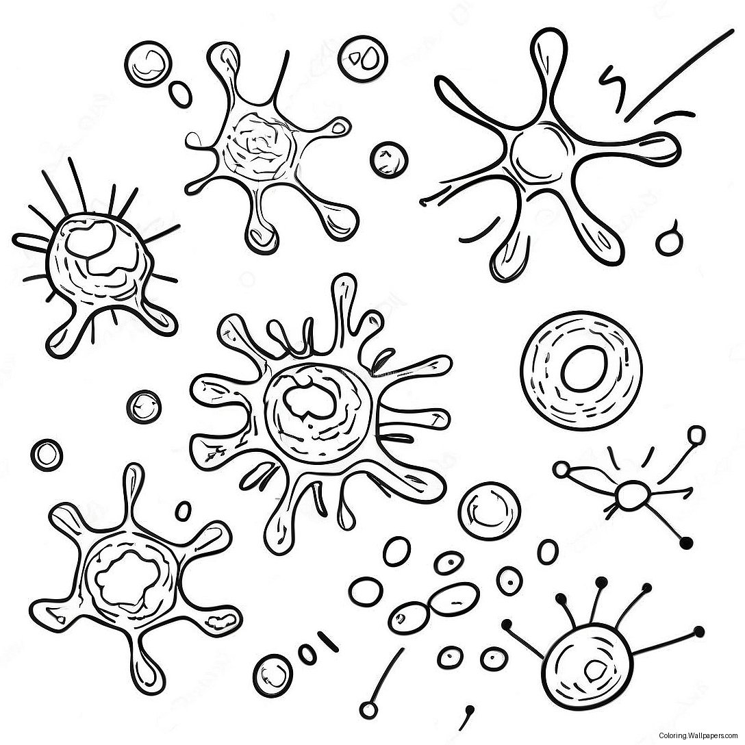 Colorful Immune Cells Coloring Page 36224