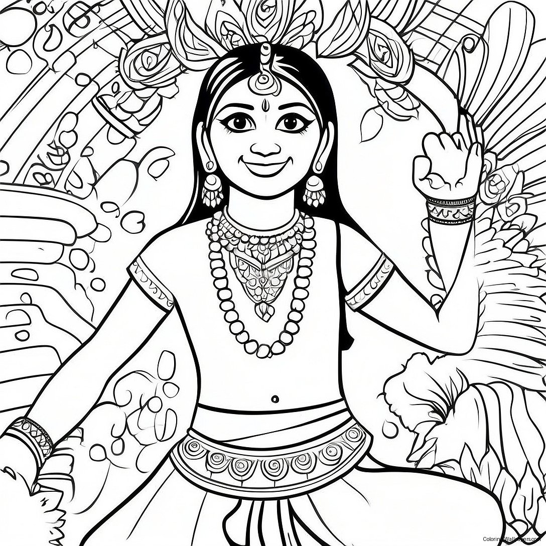 Colorful Indian Festival Celebration Coloring Page 8492