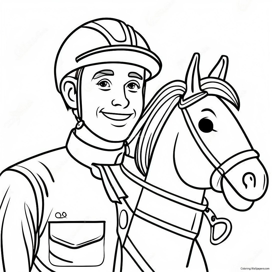 Bunter Jockey Mit Einem Gewinnerlächeln Ausmalbild 45345