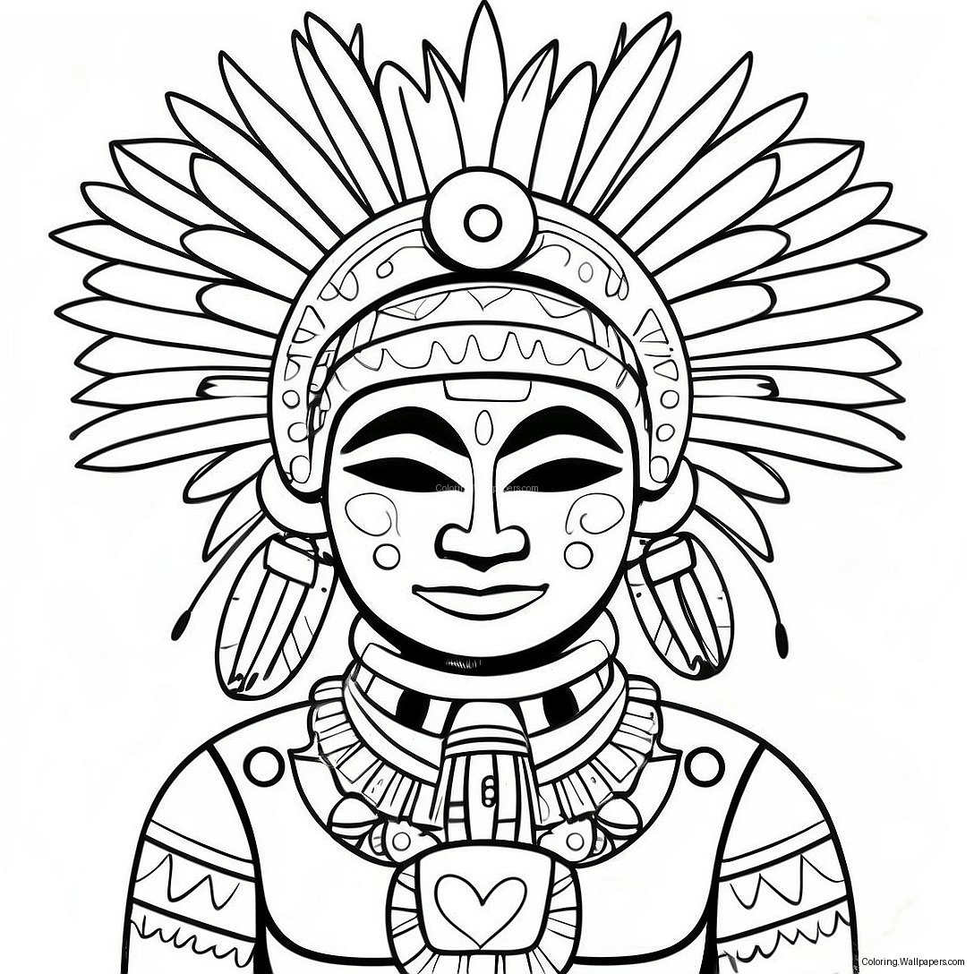 Colorful Kachina Doll Coloring Page 49574