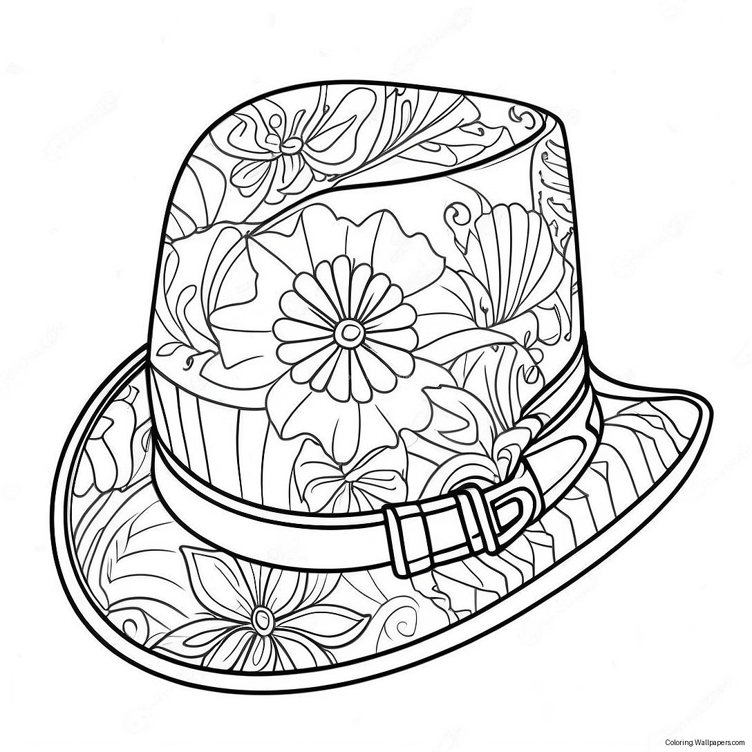 Colorful Kentucky Derby Hat Coloring Page 8257