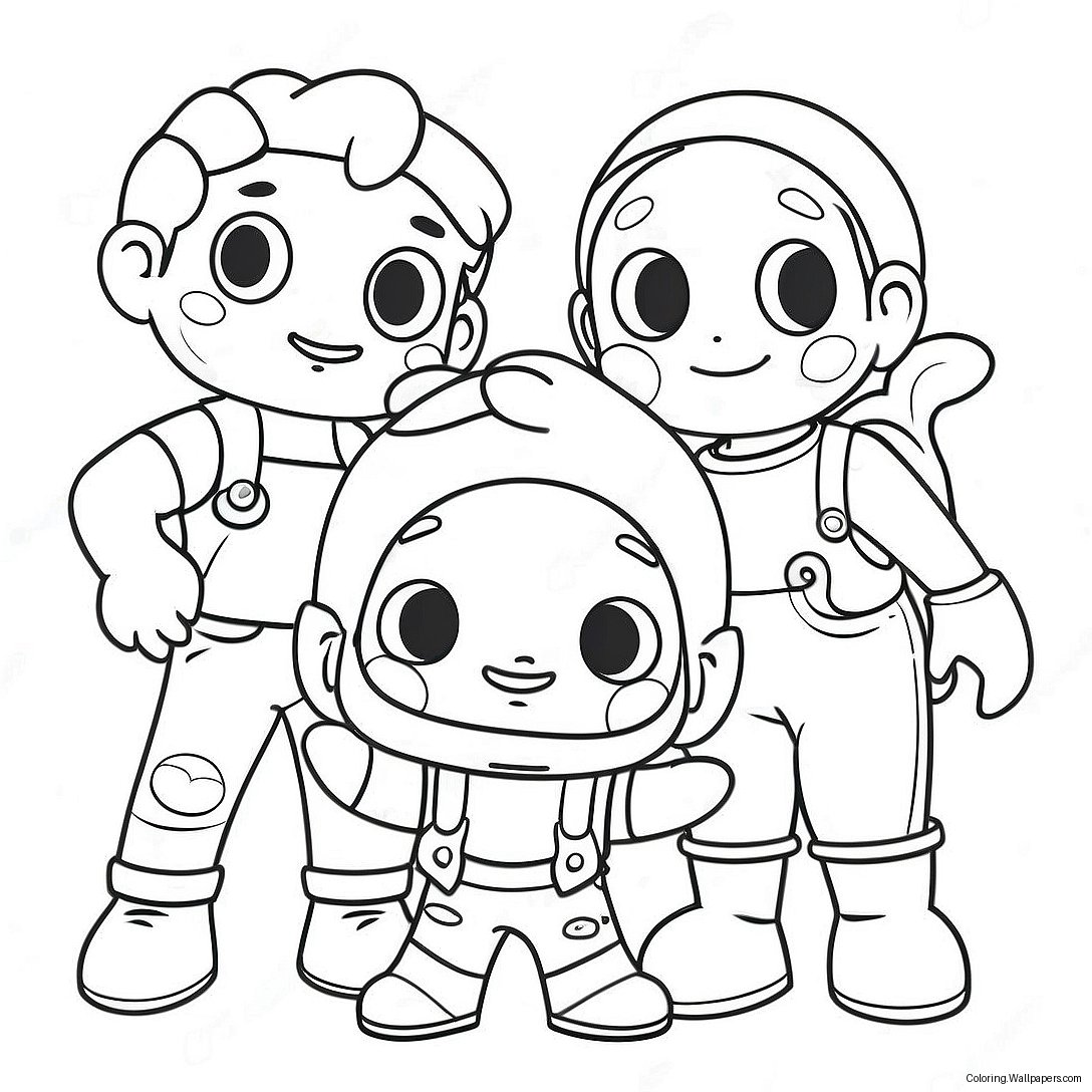 Colorful Kidcore Characters Coloring Page 36845