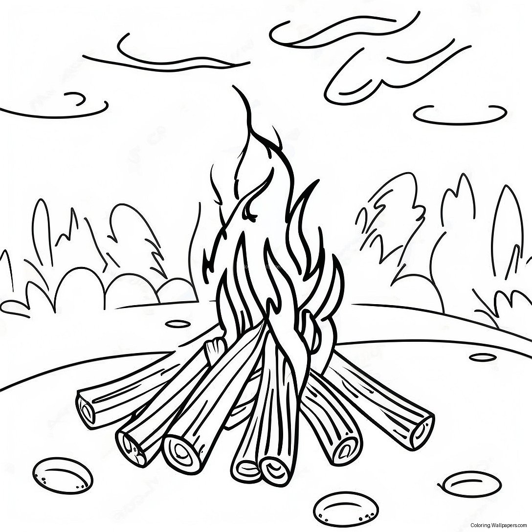 Colorful Lag Baomer Bonfire Coloring Page 25217