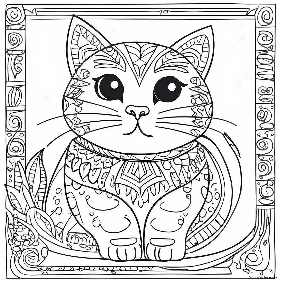 Färgglad Laurel Burch Katt Målarbild 57237