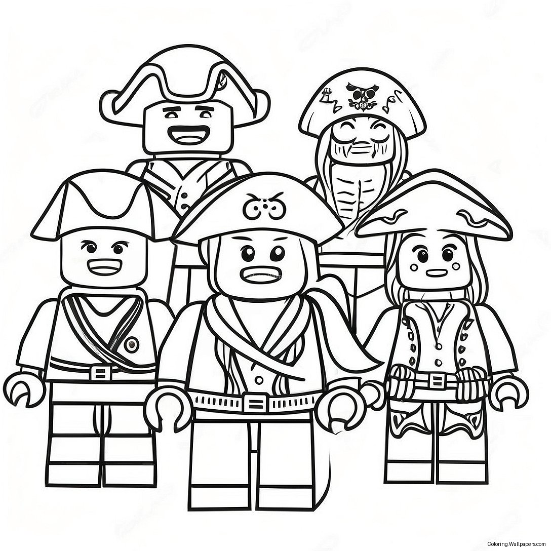 Bunte Lego Piratencrew Ausmalbild 42081