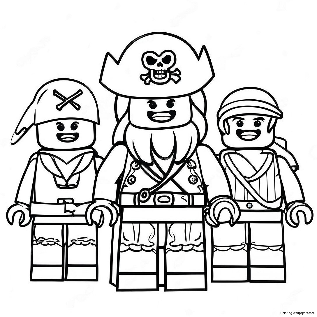 Kleurige Lego Piratenbemanning Kleurplaat 42082