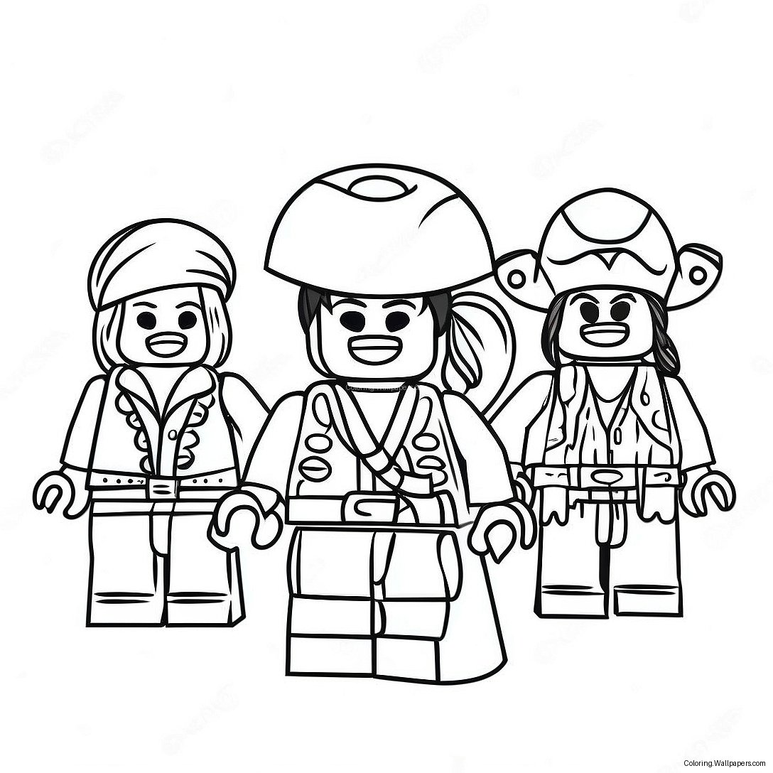 Färgglad Lego Piratbesättning Färgläggningssida 42083