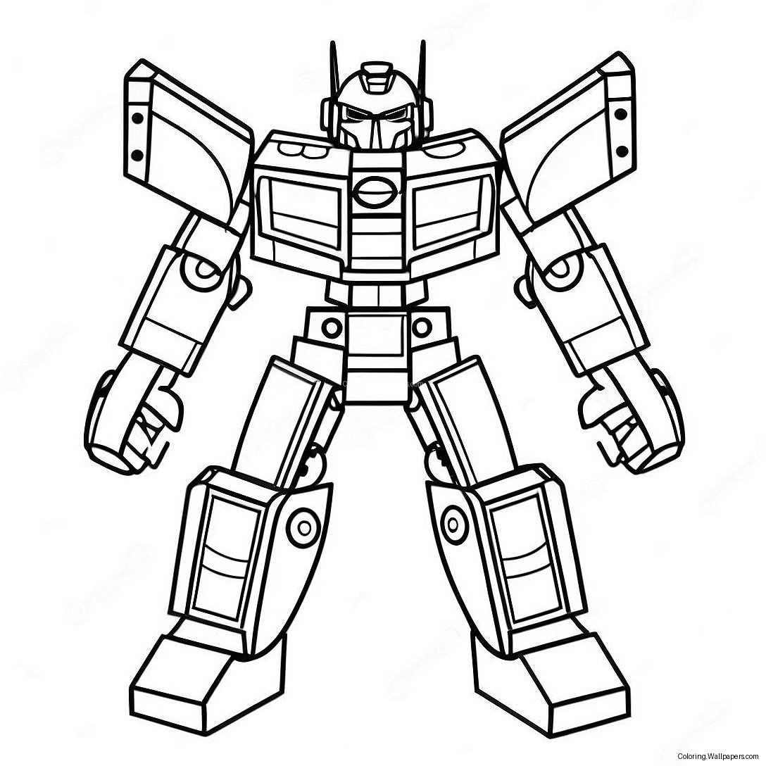 Colorful Lego Transformer Robot Coloring Page 42734