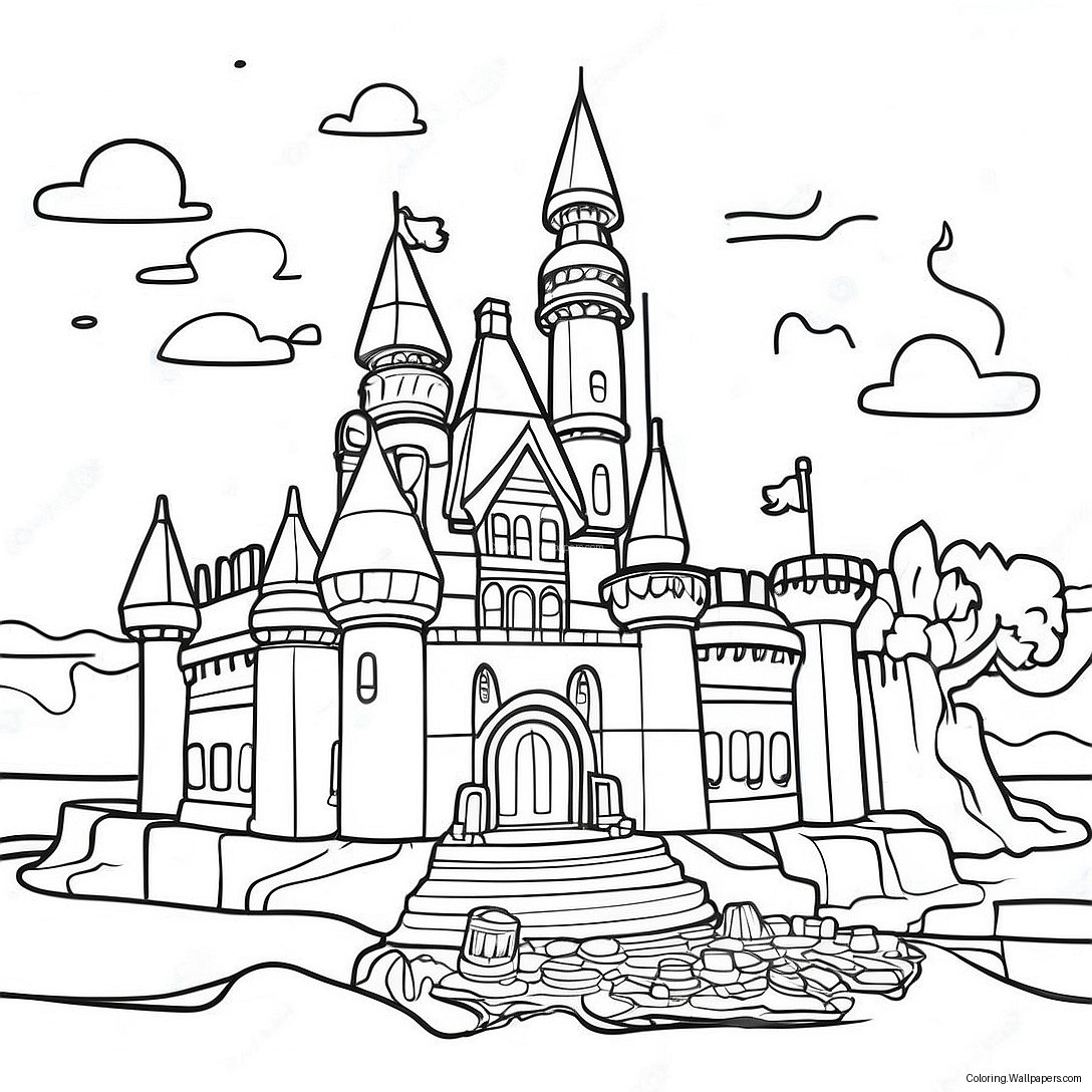 Colorful Legoland Castle Coloring Page 14343