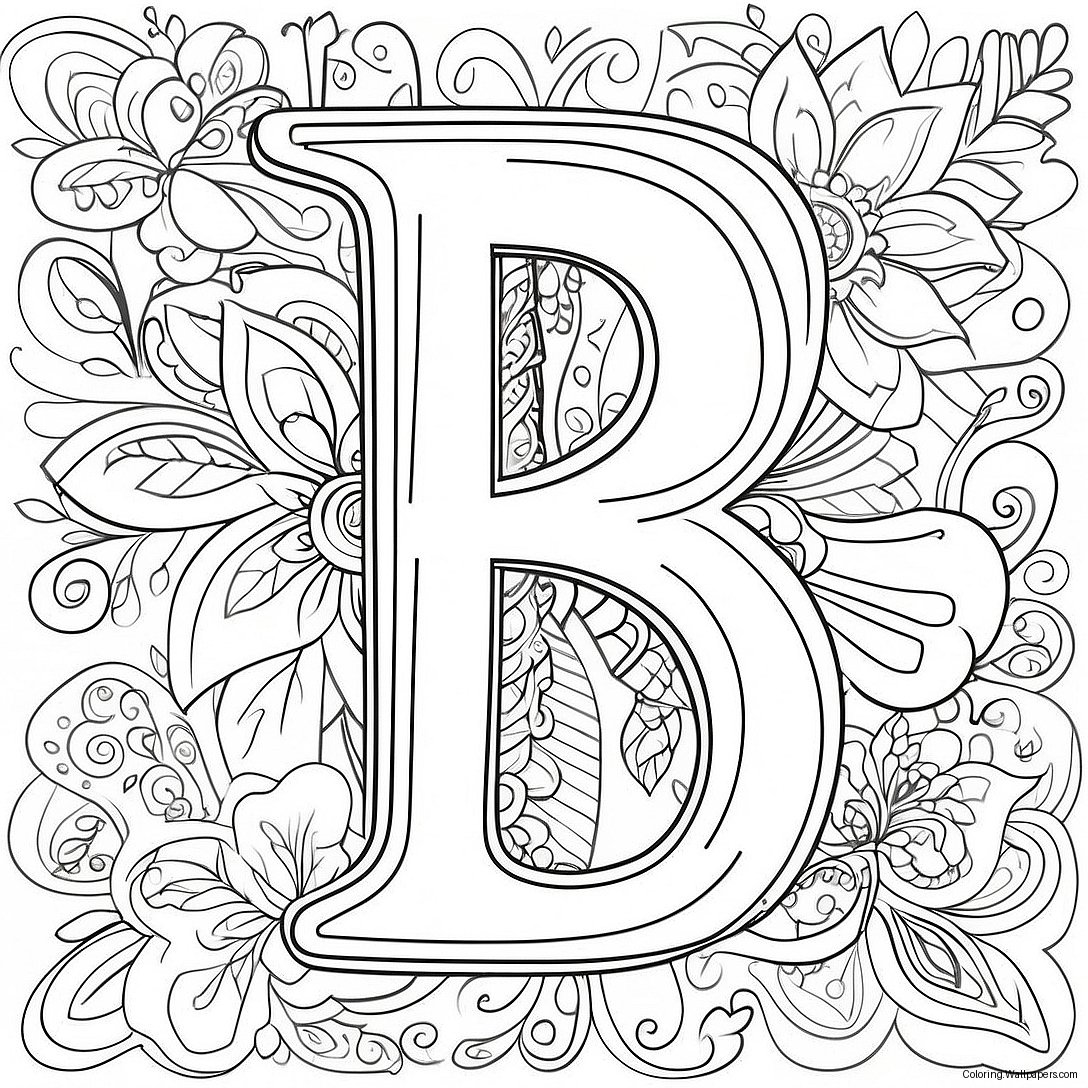 Colorful Letter B Coloring Page 11941