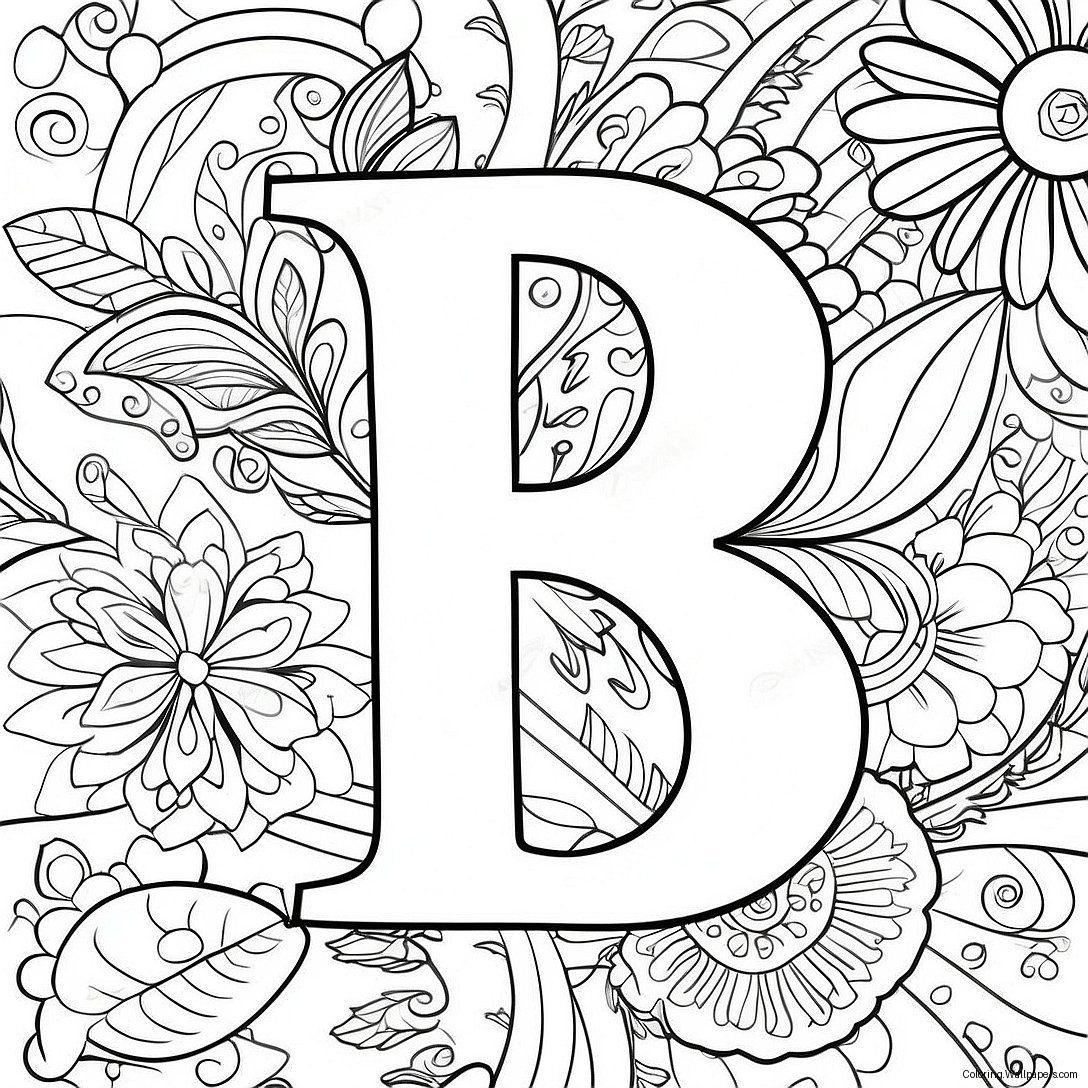 Colorful Letter B Coloring Page 11943