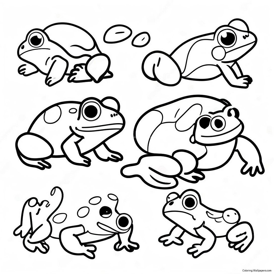 Colorful Life Cycle Of A Frog Coloring Page 19295