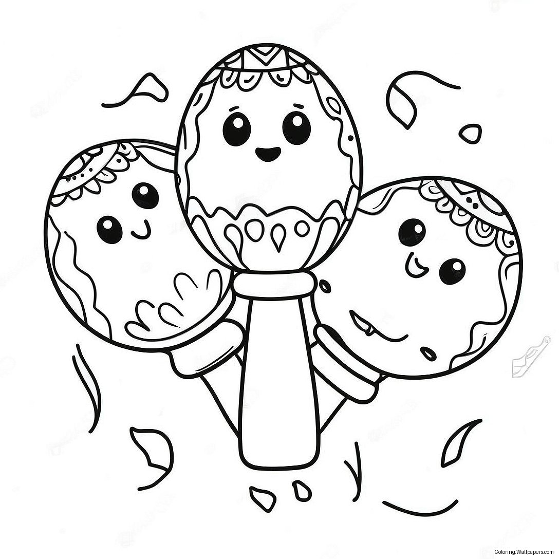 Colorful Maracas In A Fiesta Coloring Page 27934