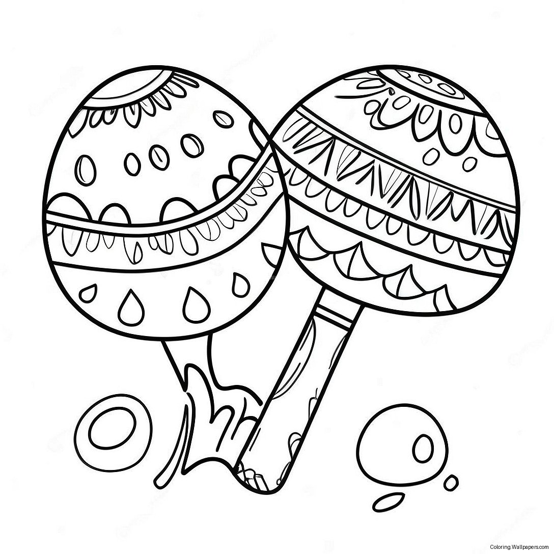 Colorful Maracas In A Fiesta Coloring Page 27935