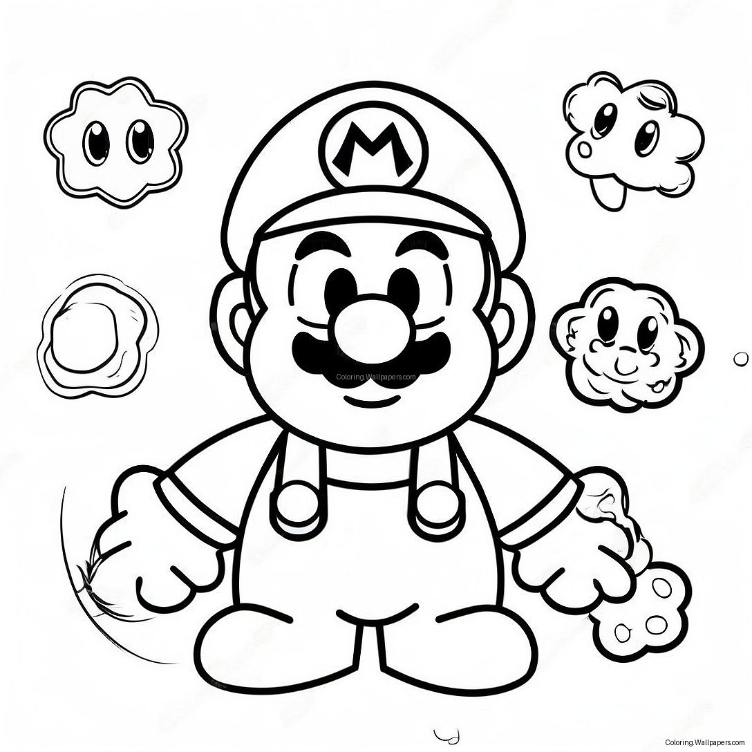 Colorful Mario Among Us Crewmate Coloring Page 38510