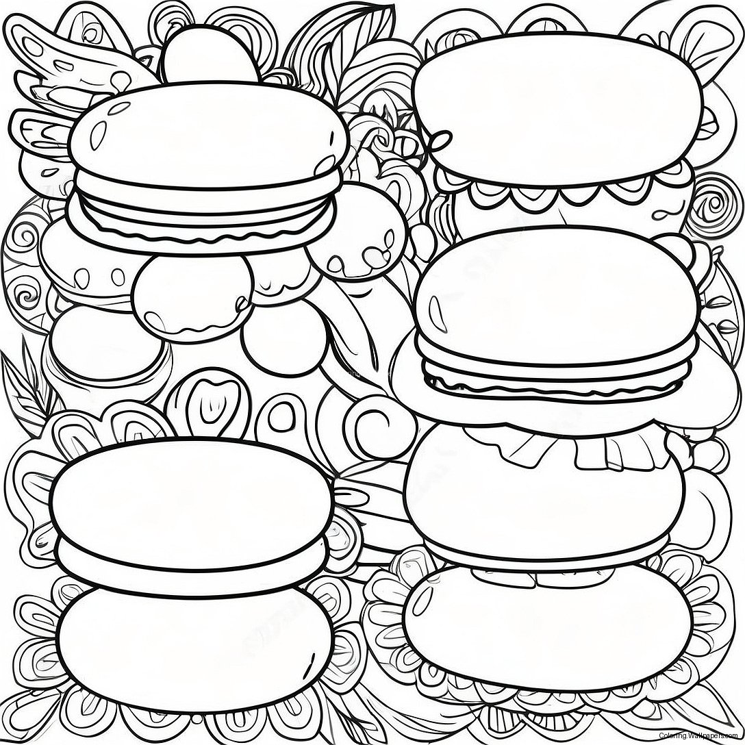 Colorful Menu Items Coloring Page 39519