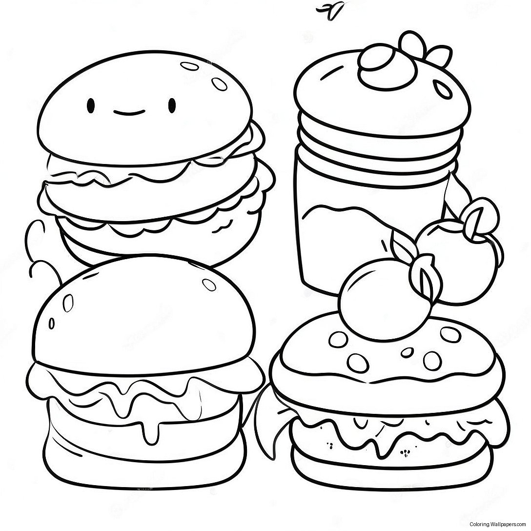 Colorful Menu Items Coloring Page 39520