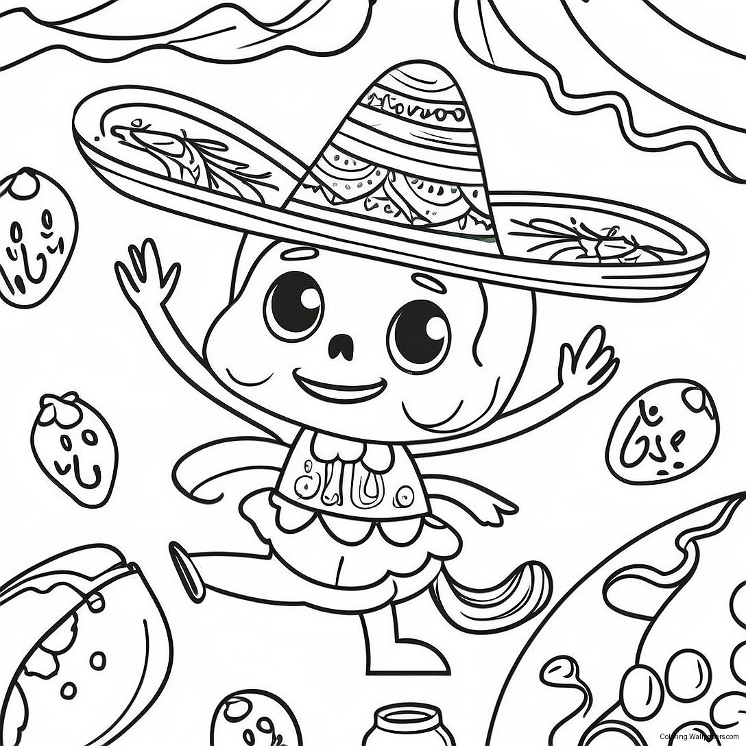 Colorful Mexican Fiesta Coloring Page 444