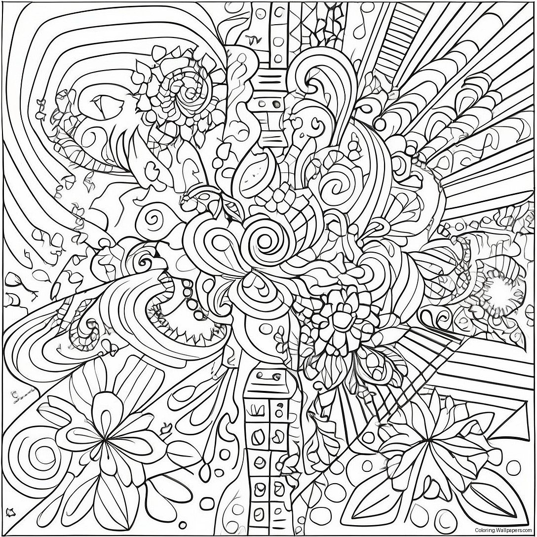 Colorful Mystery Grid Puzzle Coloring Page 11939