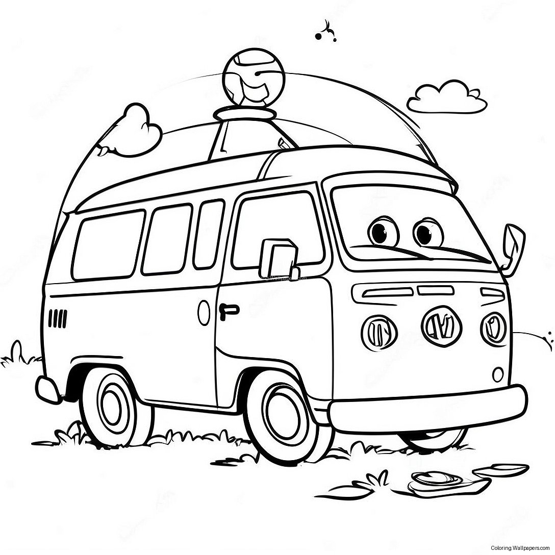 Colorful Mystery Machine Adventure Coloring Page 25138