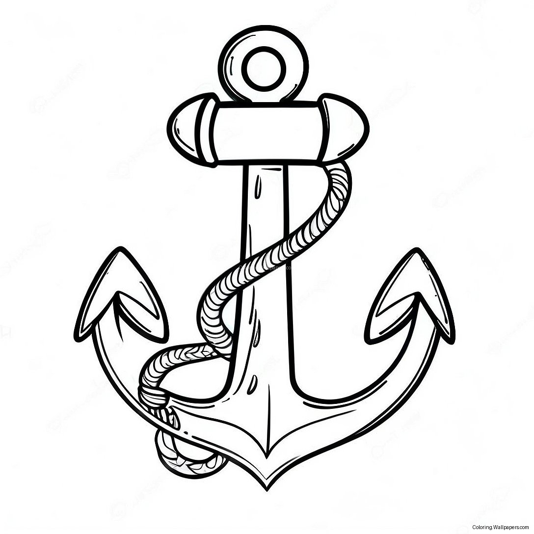 Colorful Nautical Anchor Coloring Page 18209