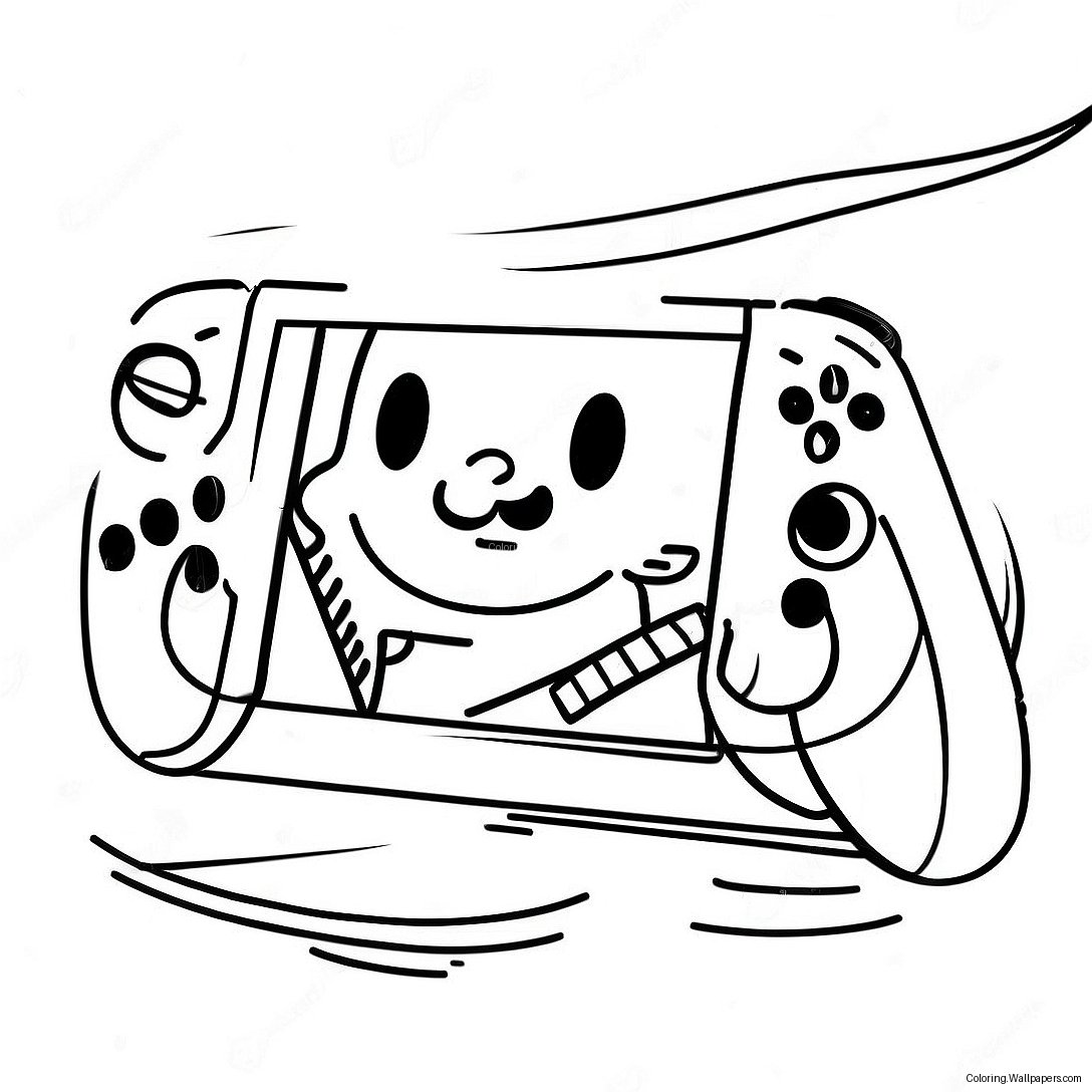 Colorful Nintendo Switch Console Coloring Page 1384