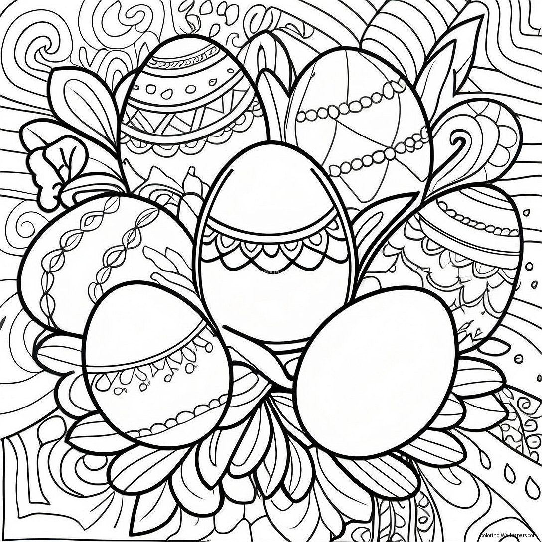 Fargerike Nowruz Egg Fargeleggingsark 27559