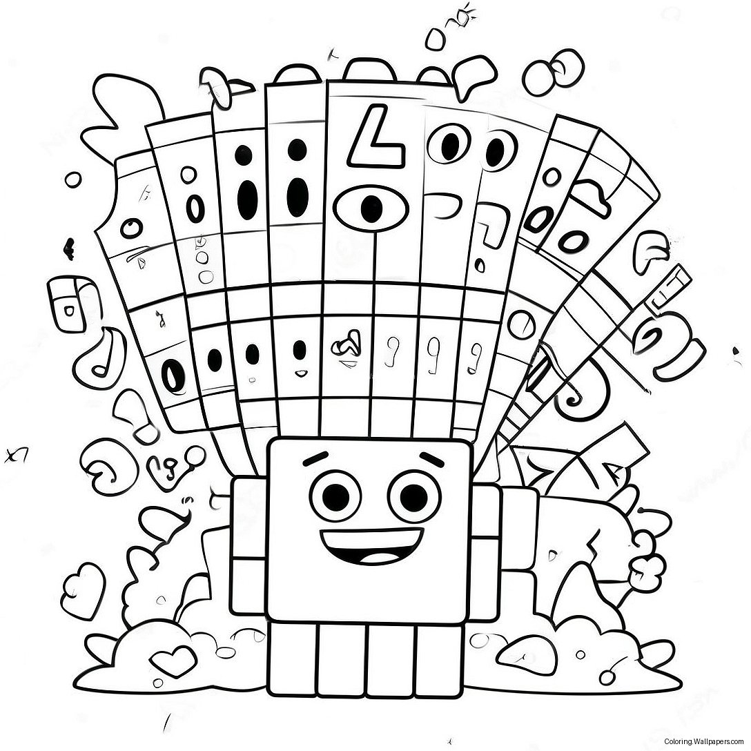 Página Para Colorear De Los Colorful Numberblocks 100 Amigos 45208