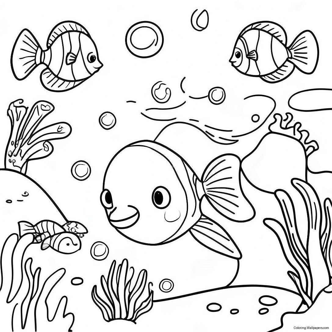 Colorful Ocean Habitat Coloring Page 19922