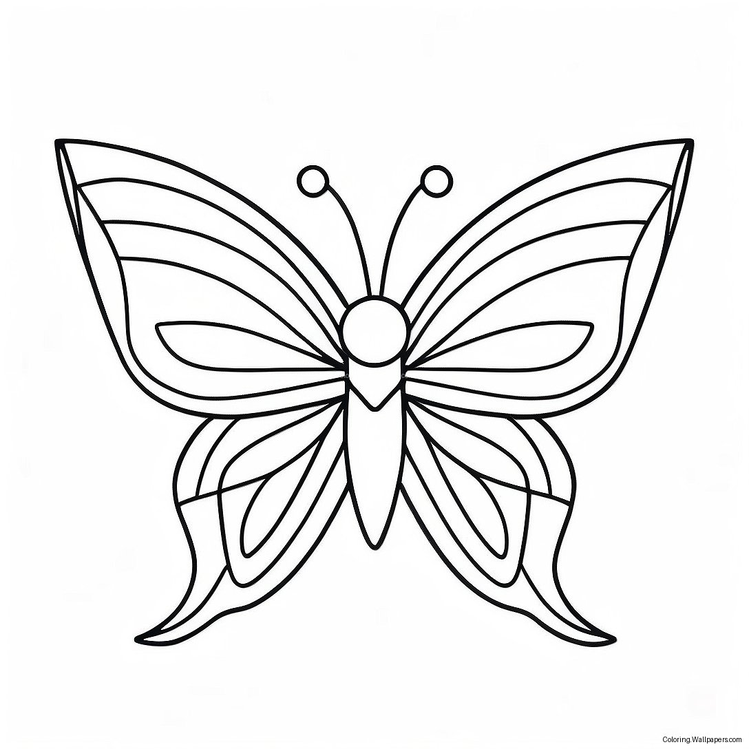 Colorful Origami Butterfly Coloring Page 23762