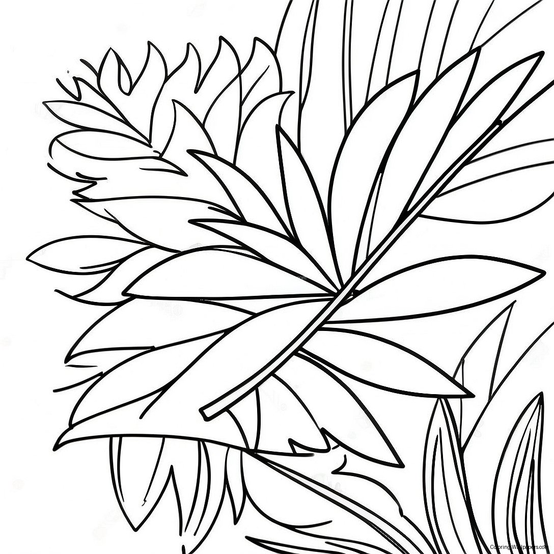 Colorful Palm Leaves Coloring Page 58472