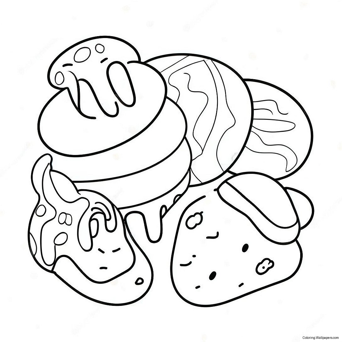 Colorful Pan Dulce Treats Coloring Page 56270