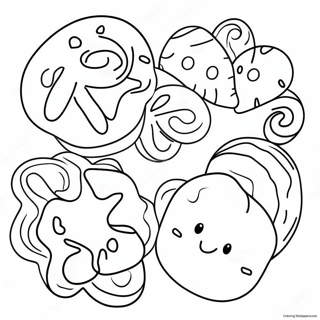 Colorful Pan Dulce Treats Coloring Page 56272