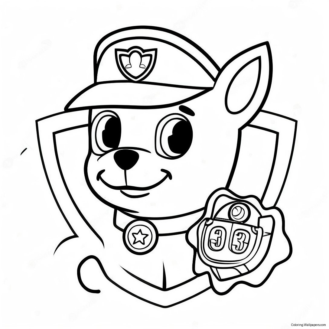 Colorful Paw Patrol Badge Coloring Page 40337