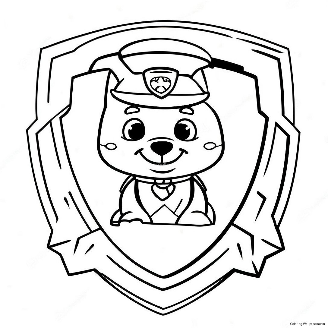 Färgglatt Paw Patrol-Märke Färgsida 40339