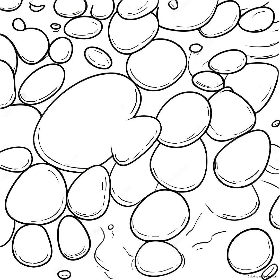 Colorful Pebbles In A Stream Coloring Page 58147