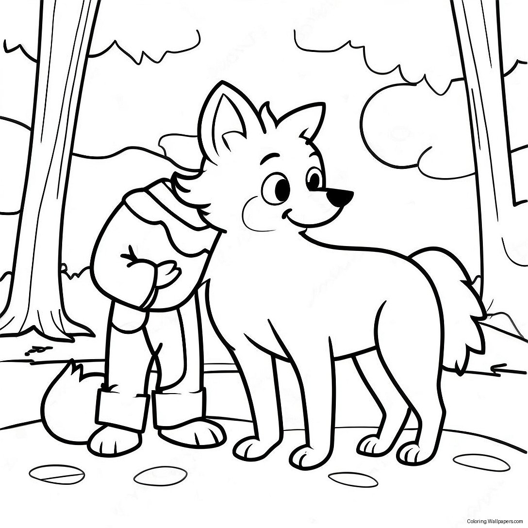 Colorful Peter The Wolf Scene Coloring Page 51771