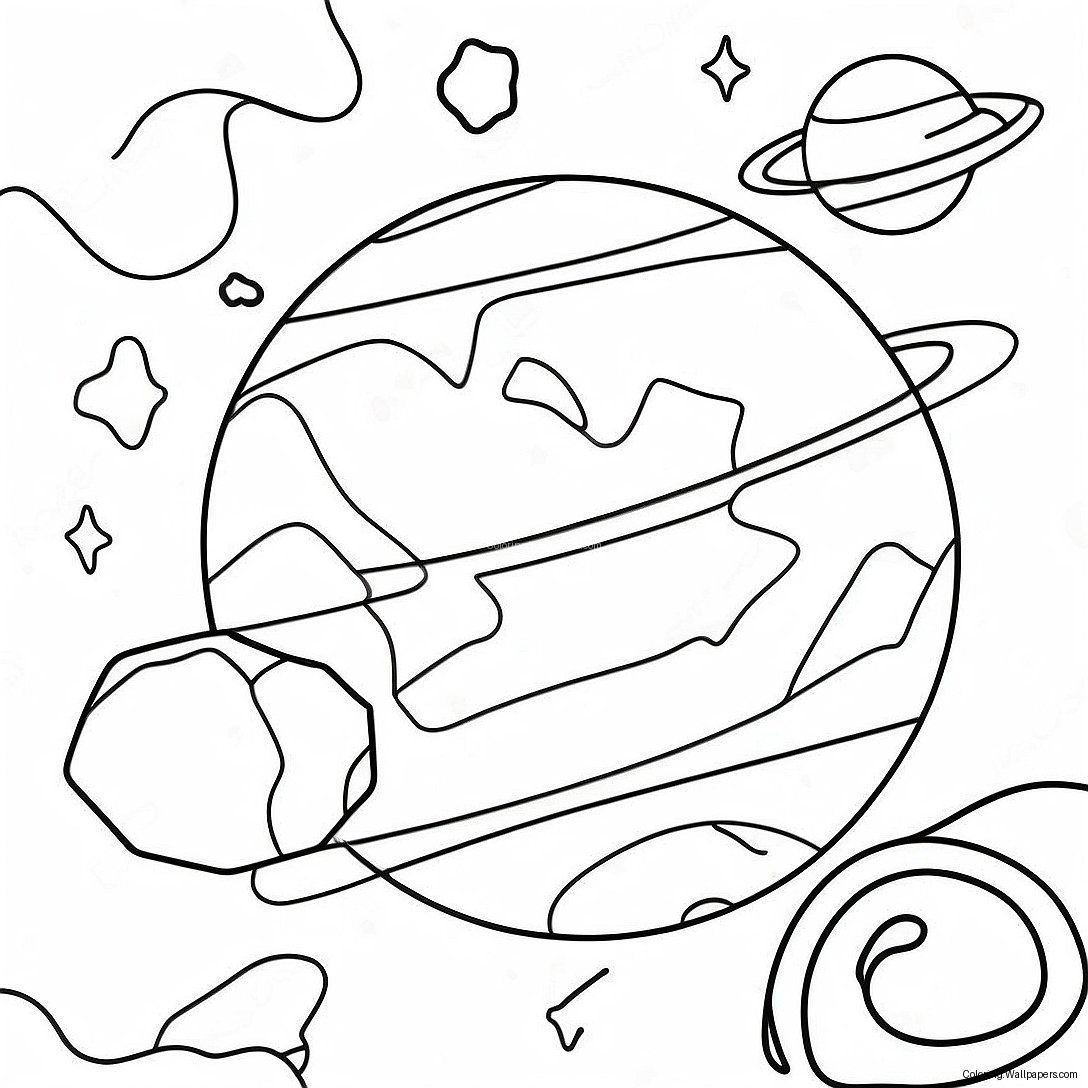 Colorful Planet In Space Coloring Page 26264